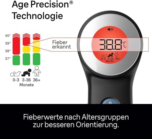 Braun Sensian 7 Kontaktloses Stirnthermometer | Age Precision Technologie | 3-in1 | Farbcodiertes...