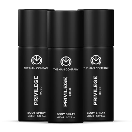 The Man Company Privilege Bold Deodorant for Men -150ml, Pack of 3 | Premium Body Spray | Long-Lasting Fragrance | Perfect Deo Set For Everyday Use | Valentine Gift for Husband, Boyfriend