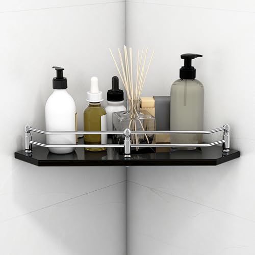 Plantex Premium Diamond Glass Corner Shelf for Bathroom/Kitchen G...