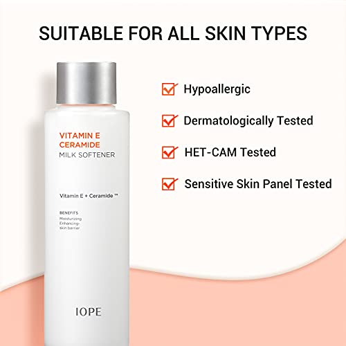 Iope Moisturizing Skin Lotion With Vitamin E And Ceramide, Antioxidant Milk Softener For Skin Barrier Strengthening, Face Moisturizer For Dry And Sensitive Skin By Amorepacific, 11Fl Oz. #TOP5