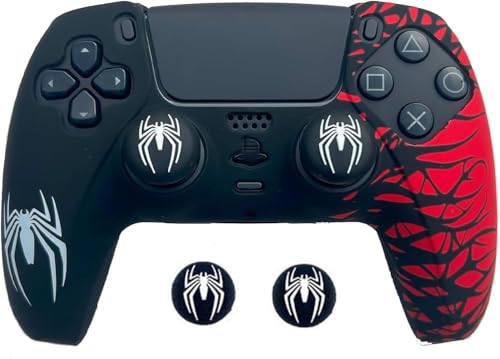 Image of New World Silicon Cover for PS5 Controller, Silicon skin Protective Sleeve Protective case For PS5 Controller Red /Black Theme