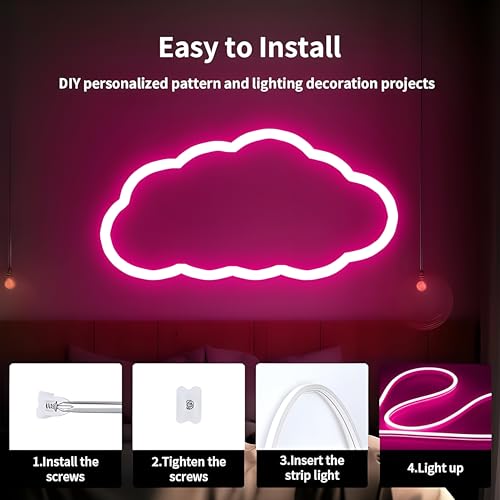 Image of 16.1 Feet Neon LED Strip Light | 12V Adapter, Waterproof IP65, Silicone Flexible Rope Light for Home Wall Decor & Gaming Room| Led Strip Lights | Neon Lights 5 Meter | (Pink)