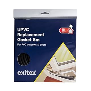 Exitex 6m Black UPVC Replacement Gasket Seal for Doors & Windows – Energy Saving Draught Excluder, Long Lasting Rubber Weather Seal