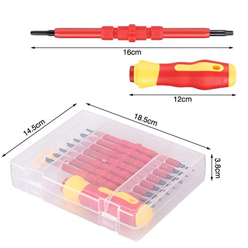 SDFSX 7 in 1 500V Changeable Insulated Screwdrivers Set, Two-Head Type Dual-Purpose Insulated Screwdriver Set, Electrician Tools Multi-functional Repair Tool Kit - Thumbnail 6