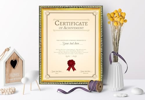 Image of A4 Size Certificate, Document Photo frames set of 2 For Home Decoration, Living Room, Office Decoration, painting & gift in awards frames size (8.2 x 11.6 inch) golden & black color