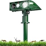 Katzenschreck Ultraschall, Solar Tiervertreiber Katzenvertreiber 2 Modi, Marderschreck Hundeschreck Tierschreck IP68 Wasserdicht mit LED Bewegungsmelder zur Abwehr Katzen Hunden Mardern Wildtiere