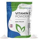 High Strength Vitamin C Powder 500g, VIT C Ascorbic Acid, Pure, Non-GMO & Vegan-Friendly, Immune Support Supplement, No Chemicals, Pharmaceutical Grade, Made in the UK by Naturesupplies