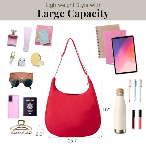 Image of Baggallini Swift Hobo Crossbody Bag for Women - Lightweight 15.7 inchx16 inch Travel Purse Handbag Hobo Bag