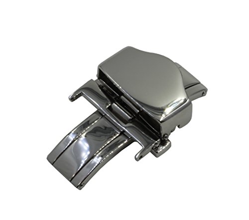 Preisvergleich Produktbild polierte Edelstahl-Verschluss, Schmetterling Faltschließe mit Sicherheitsdrücker-Mechanismus -16mm
