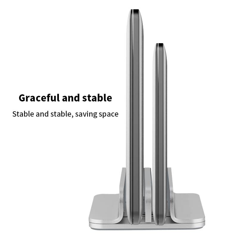Soporte vertical doble de aluminio ajustable para laptop miniatura 5