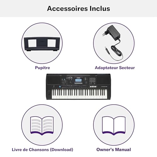 Clavier numérique Yamaha PSR E473 820 sonorités 290 styles Effets DSP avancés - vue 9