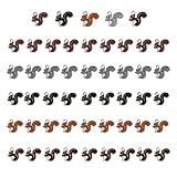 NOIAFZY 50pcs Charms in Color: White K - Cute Squirrel Enamel Alloy Pendants for DIY Jewelry Making