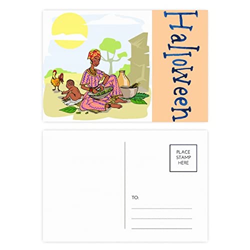 Cartes postales Halloween totem africain aborigène pour invitation de fête