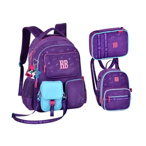 Kit Mochila Lancheira e Estojo Rebecca Bonbon Urban Mix 2 em 1 RB26223 (Roxo)