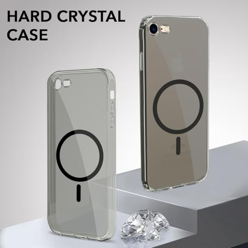 Image of Jkobi Lifetime Anti-Yellow MagSafe Compatible Clear Back Cover Case for Apple iPhone 7 | iPhone 8 (Sleek Hard Crystal | Shockproof and Camera Protection)