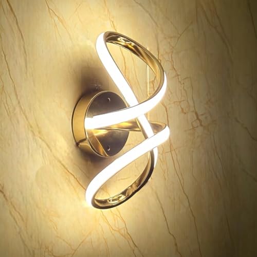 Image of Infinity Golden Modern Wall Light for Home, LED Wall Lamp with 3 Color Lighting (Cool /Warm /Natural White), Perfect for Bedroom, Hall, Pack of 1