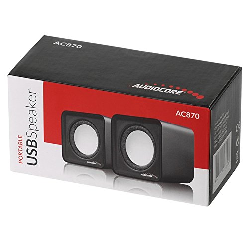 Audiocore AC870 Kompakt Stereo-Lautsprecher 2.0 PC 2x3 Watt RMS Schwarz – Bild 6