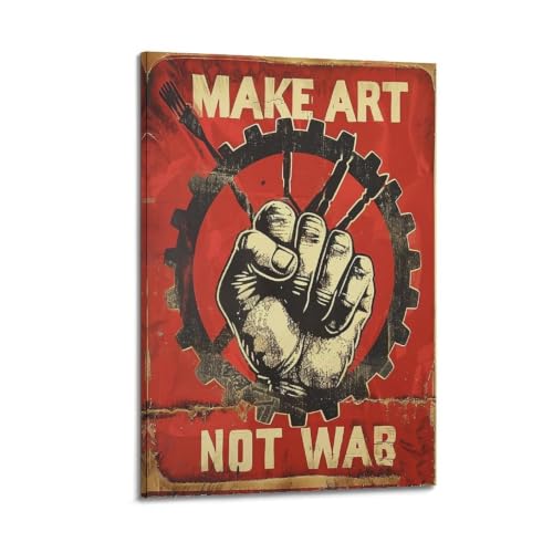 Affiche Make Art Not War Grunge Screen 04 décoration murale toile salon 20x30 cm