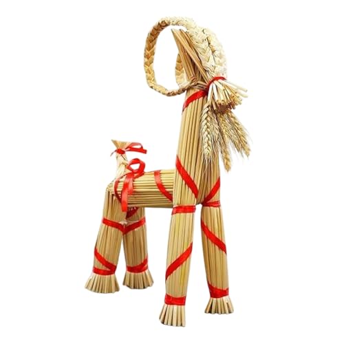 Cabra Tejida con Paja Navideña | Decoración Navideña De Cabra Sueca Tejida con Paja De 16,1 Pulgadas De Alto | Decoración Tradicional para Sala De Estar,Patio,Interior,decoración Festivo Al Airelibre
