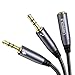 Produktbild iNassen Audio Y Splitter Adapter, 3.5mm Buchse auf Klinkenstecker (Headset & Mikrofon) Audio Splitter Kabel Kopfhörer CTIA Standard Headset Adapter pc, für Computer, Kopfhörer, EIN Tablet usw.