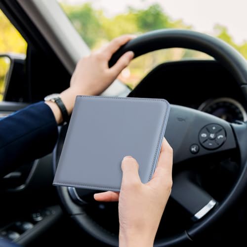 Image of CoBak Car Registration and Insurance Holder - Vehicle Glove Box Car Organizer, Auto Truck Comparment Accessories Case for Essential Document, Driver License, Cards (Lavender Purple)