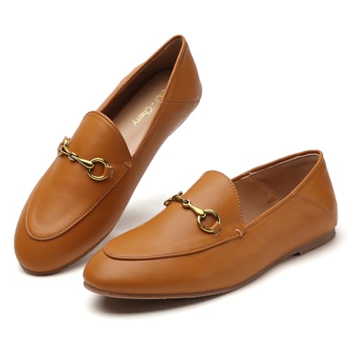 Womens Casual Buckle Loafers Work Flats Round Toe Business Backless Ballet Flats Metal Décor Driving Slip on