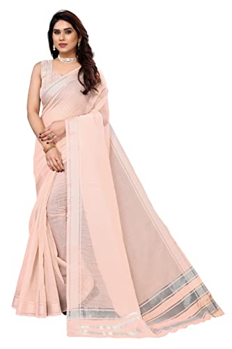 Image of Sidhidata Women's Kota Doria Cotton Manipuri Saree With Unstitched Blouse Piece (Rasbharii Free Size)