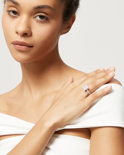 TIGRADE 4CT Engagement Ring for Women Radiant Cut Cubic Zirconia Wedding Band CZ Promise Anniversary Ring Size 3-11 - Image 6