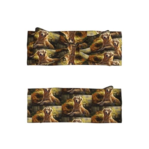 golden retriever Pattern Baby Bow Headband Super Stretchy Soft Bows Hair Accessories for Newborn Infants Toddlers Kids Girls2