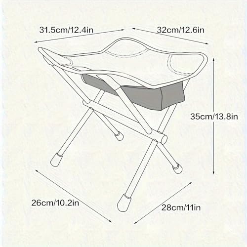 Tabouret pliant durable petit format en aluminium avec assise carrée - 4