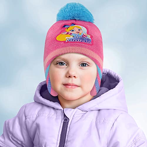 Disney Girls Winter Hat And Mitten Set, Alice's Wonderland Bakery Toddler Beanie With Sherpa Lining For Ages 2-42