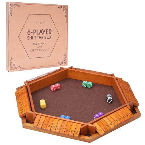 Juego Shut The Box de Mesa de Madera Vintage miniatura 1