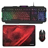 Mars Gaming MCP118FR, Pack Gaming RGB Teclado, Ratón y Alfombrilla, Negro, Idioma Francés