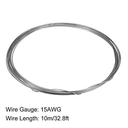 sourcing map 1,4 mm AWG15 Heizwiderstandsdraht Nichrome Kabel für Heizelemente 32.8ft de