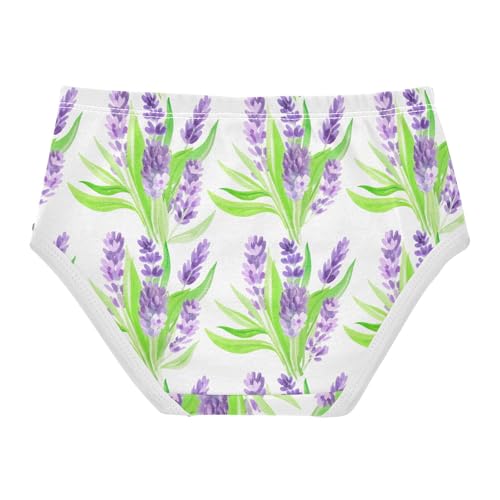 Joisal Colorful Toddler Girls Underwear 2t Cotton Cute Panties Girl Lavender Purple Flowers White Kids Undies Briefs2