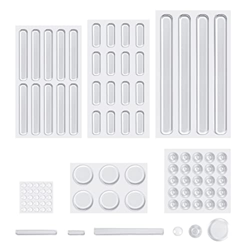Immagine prodotto: Vicloon Gommini Adesivi, 86 Pezzi Silicone Protezione Antiscivolo, Paracolpi Trasparente per Porte, Mobili, Laptop, Cassetti, Armadietti, 6 Stili