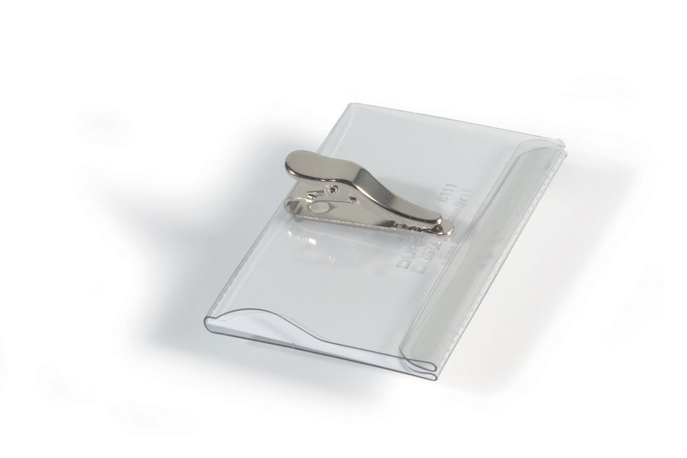 DURABLE Printable Microperforated Badge17. Clip a coccodrillo rotante. trasparente