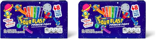 Image of FunPops Sour Blast Freeze Pops, Variety Pack, 2 oz, 48 Count Box (Pack of 2)