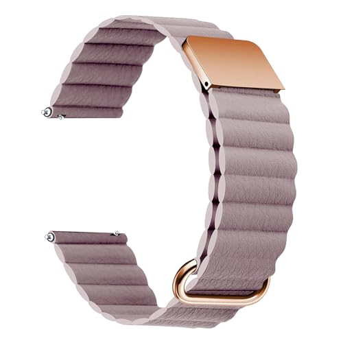 Image of ACM Watch Strap 20mm compatible with Compaq Q Watch Smartwatch | Magnetic Leather Luxury Belt Band