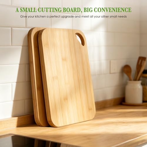 Pack 2 tablas de cortar pequeñas de bambú 21.8x15 cm miniatura 7