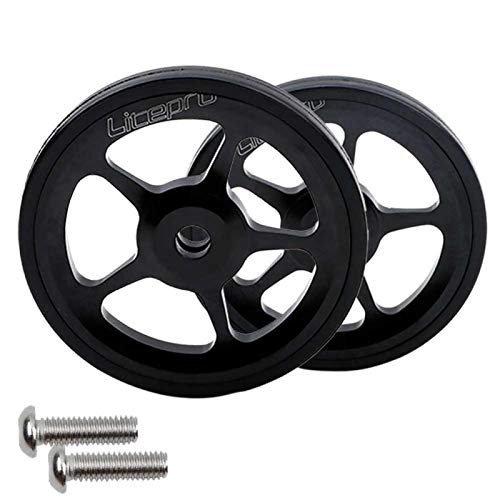 YHUS 1 Paar Super Lightweight Easywheel für Brompton, Easywheel Aluminiumlegierung Superleichte Easy Wheels Schrauben, Ersatzräder Set, verschleißfest Cover