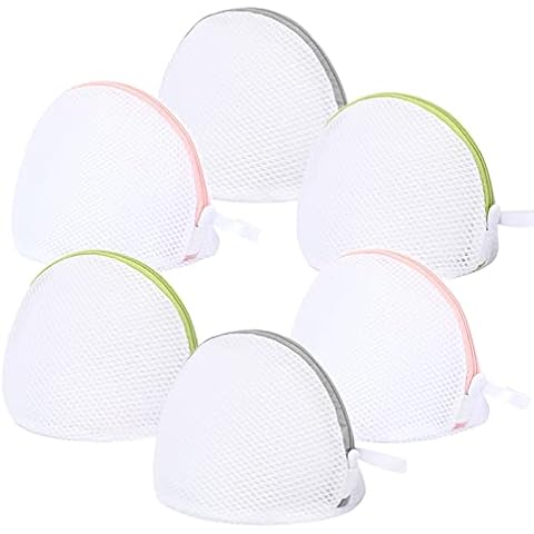 DY.2ten Bra Laundry Bags, Mesh Laundry Bags Small, Laundry Bags with Zips, 6Pcs Mesh Wash Bags Semicircle Zips Washing Machine Bag for Bra, Underwear, Socks, Travel Laundry Storage, Organization Cover