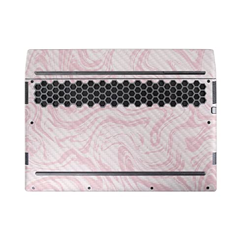 Image of MightySkins Carbon Fiber Skin Compatible with Alienware M17 R5 (2022) Full Wrap Kit - Silky Pink | Protective, Durable Textured Carbon Fiber Finish | Easy to Apply & Change Styles | Made in The USA