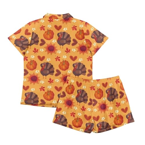 Image of Women's Short Sleeve Sleepwear Pajamas Nightwear with Pockets | skin-friendly breathable material resists pilling fading and deformation after repeated washing