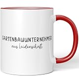 JUNIWORDS Tasse, Gartenbauunternehmer aus Leidenschaft, Rot (6641551)