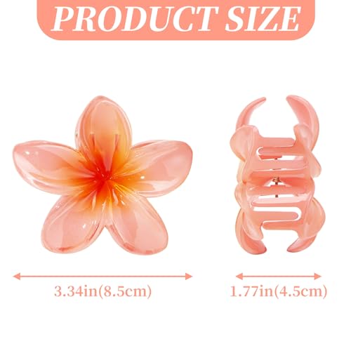 ZOUIQSS 4 Pieces Flower Hair Claw Clips, Hawaii Non-Slip Hair Jaw Clips - Image 2