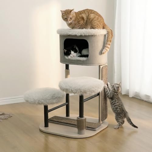 Árbol para Gatos Moderno de 4 Niveles con Sisal y Perchas miniatura 7