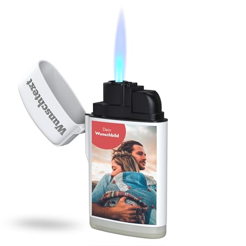 Geschenkfreude Feuerzeug personalisiert mit Wunschtext und Foto - Sturmfeuerzeug nachfüllbar - Geschenke Männer - Geschenkideen Männer Vatertag -...