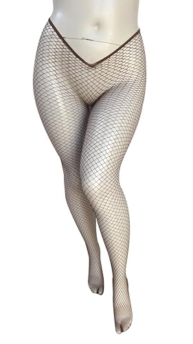Image of V-Cut Skintone Gold Glitter Fishnet Stockings | VCUT Carnival Tights for Black and Brown Skin Women