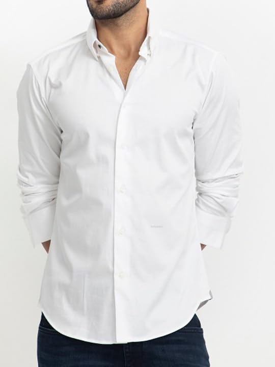 Image of UPnGO Men's Regular Fit Polycotton Formal /Casual Shirt | Full Sleeve Button-Down Solid Shirt for Office